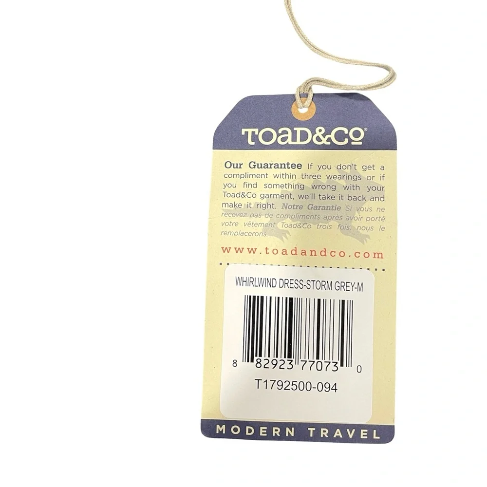 Toad & Co Whirlwind‎ Storm Grey Mallorca Athletic Layered Tank Dress UPF 40+ - Picture 8 of 15